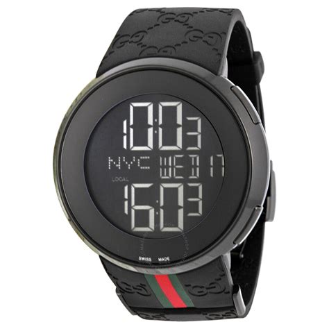 gucci i digital mens black watch|Gucci men watches clearance.